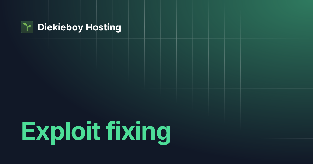 Exploit fixing | Diekieboy Hosting